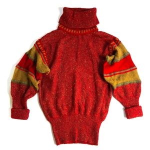Rare vintage Yves Saint Laurent tricot vintage red turtleneck sweater/36 (S)